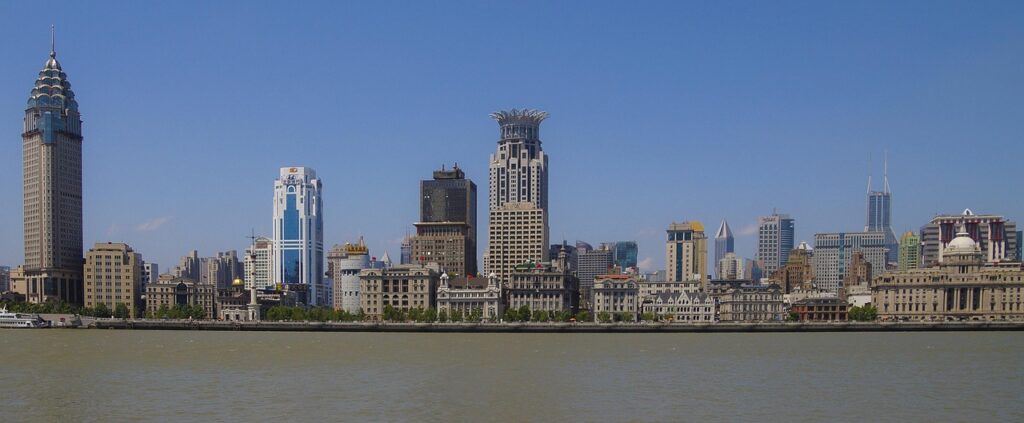 Shanghai skyline night time