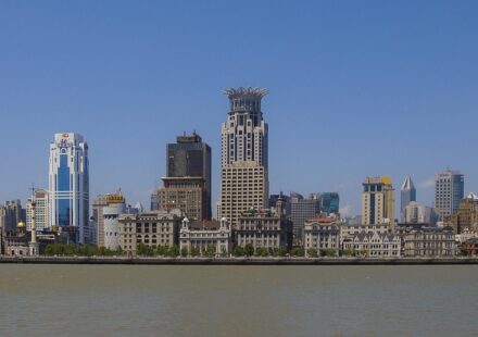 Shanghai skyline night time
