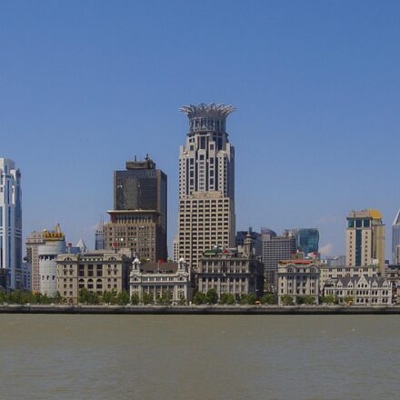 Shanghai skyline night time