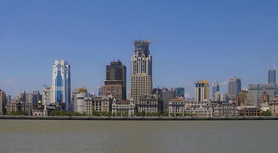 Shanghai skyline night time