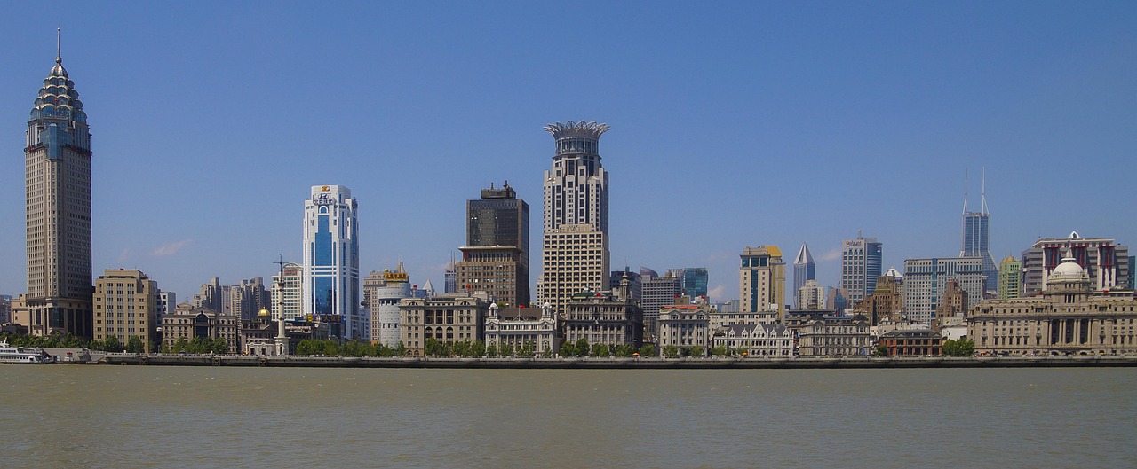 Shanghai skyline night time